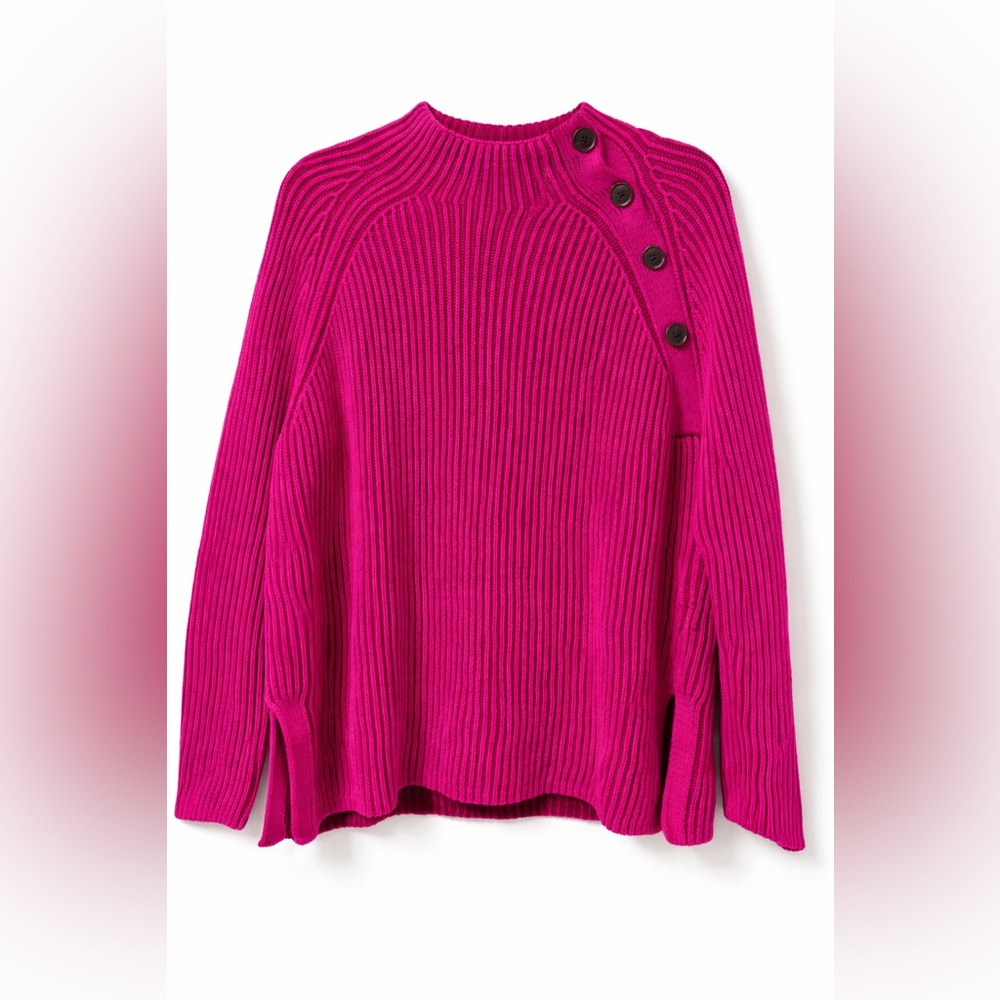 FLASH SALE - GAP Women's Fuchsia Button-Accent Sweater